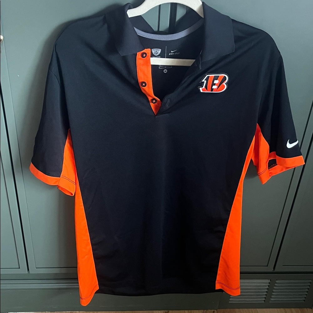 Nike Men's Bengals Polo Shirt in Black and Orange